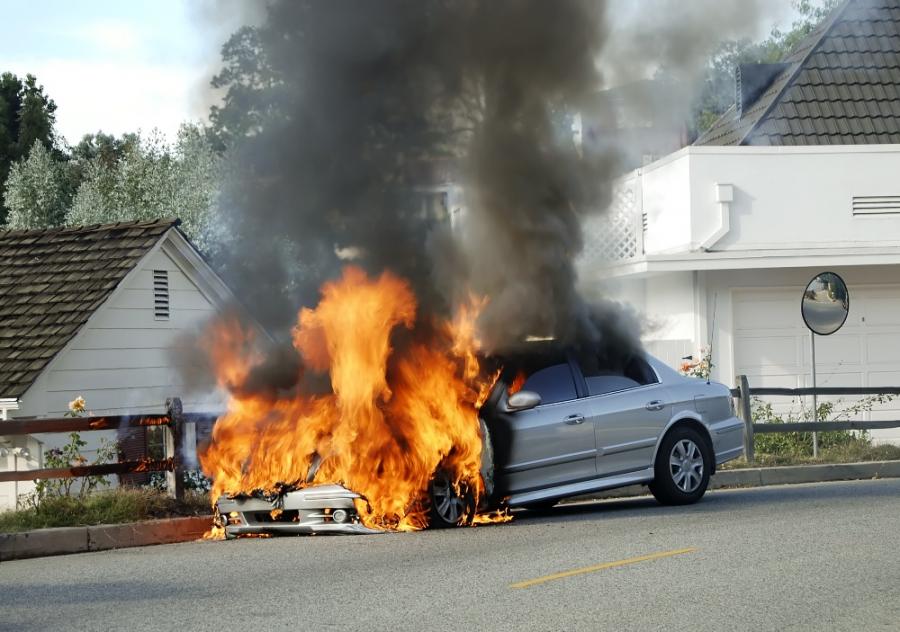 Autobrand is een veelvoorkomende schade door vuurwerk